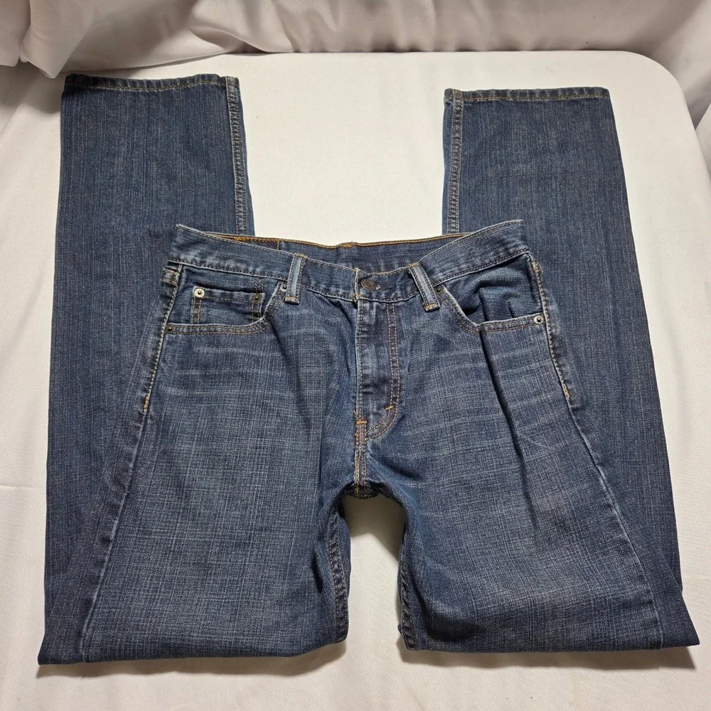 Levis 505 Regular Fit Jeans Mens 30x32‎ Medium Wash Blue Straight Leg Denim